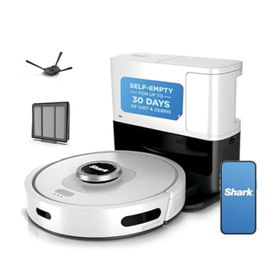 Shark Matrix Clean | Robot Vacuum Cleaner with Powerful Suction for Pet Hair, Rugs, Carpets & Hard Floors | Self-Empty Base | 60-Day Capacity | Voice Control | LiDAR Navigation | White | AV2511AE​
