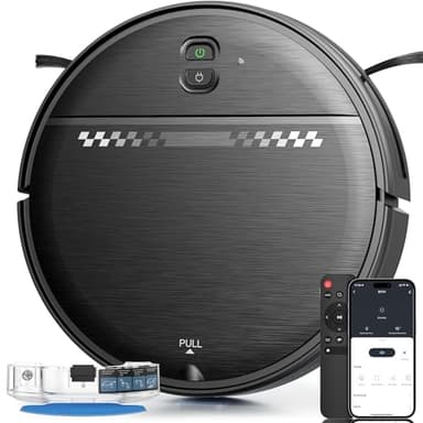 ZC WAS Robot Vacuum and Mop for Pet Hair, 2-in-1 Robot Vacuum Cleaner for Hard Floors&Carpets with 2.87'' Slim Design, Wi-Fi/App/Voice Control, 3D Obstacle Avoidance & Self-Charging